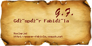 Gáspár Fabióla névjegykártya